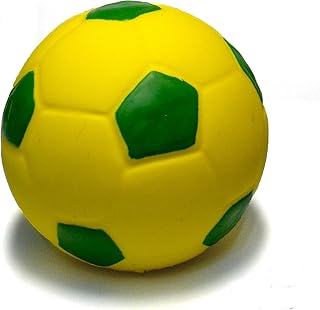 WantChew Soccer Latex Ball Dog Toy, Yellow with Green