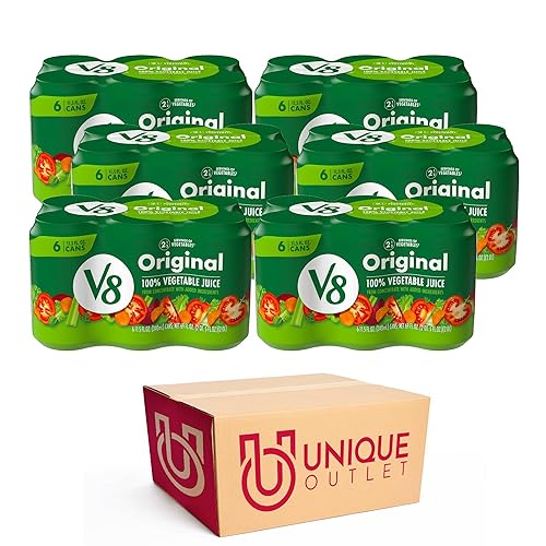 Miniatura 1 de V8 Original 100% jugo de verduras, lata de 11.5 onzas líquidas, paquete de 36 Unique Outlet