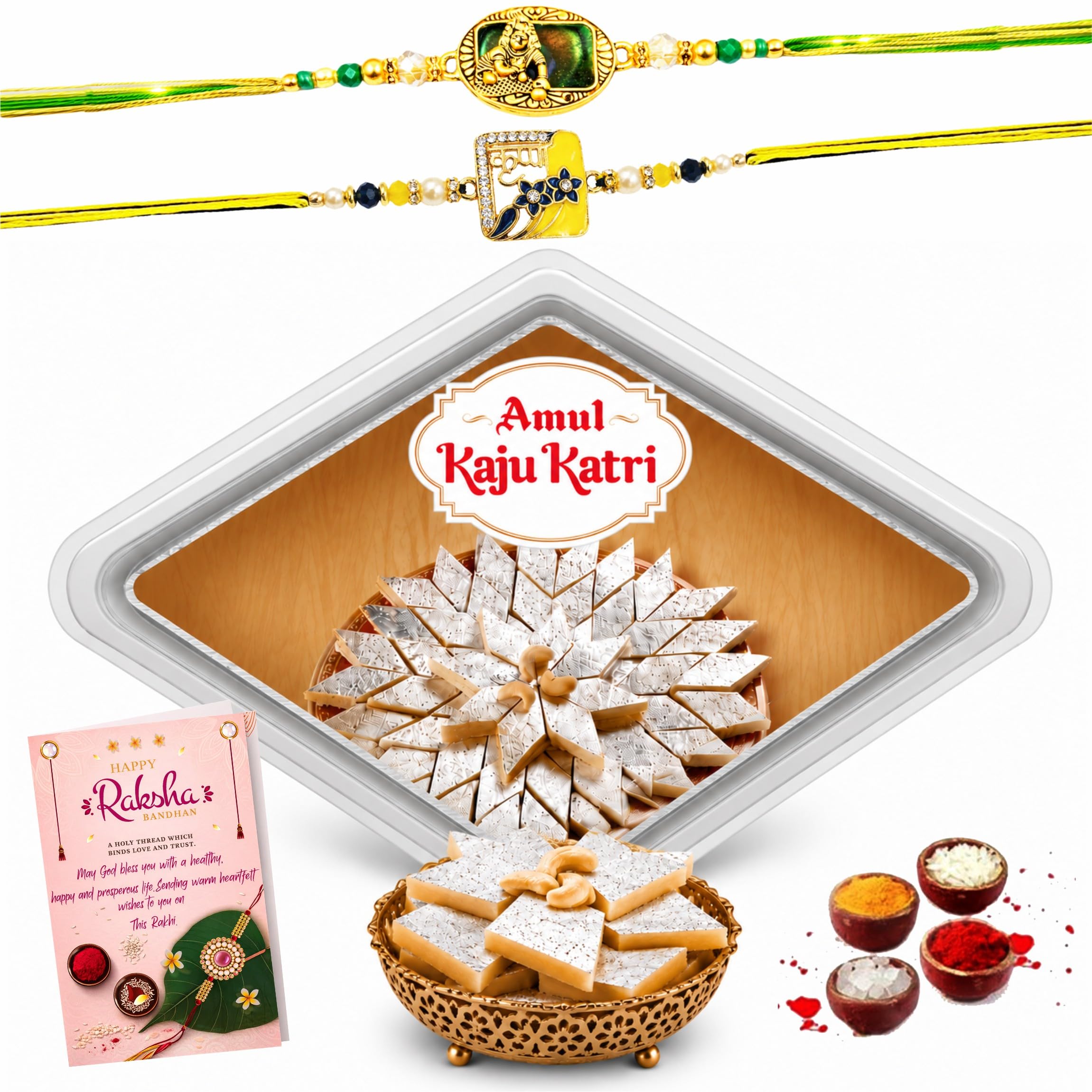Rakhi with Sweets Kaju Katli for Brother | Glorious Krishna Ji Rakhi Pack of 2 | Raksha Bandhan Sweet Gift Box for Bhaiya/Bhai,Little or Elder Brother,Men,Boys-image-44