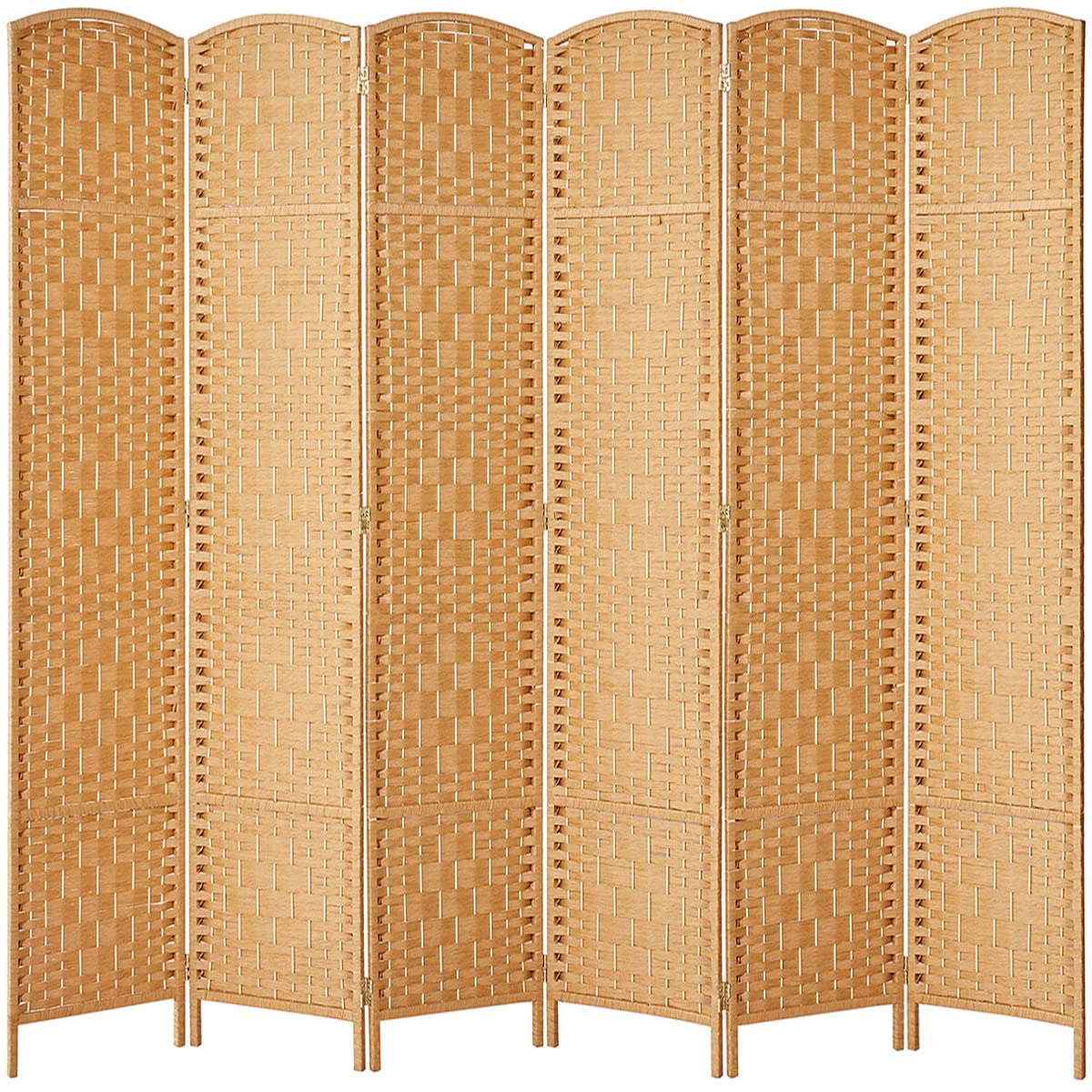 RHF 6 ft. TallExtra WideDiamond Weave Fiber Room Divider,Double Hinged,6 Panel Room Divider