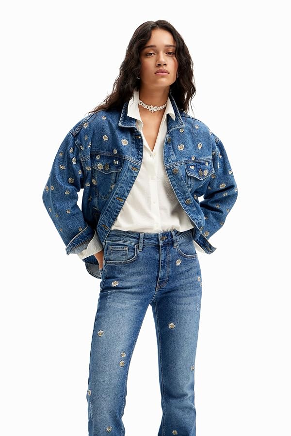 Desigual Women's Daisy Flare Jeans Blue by Desigual - Used condition - Image 3