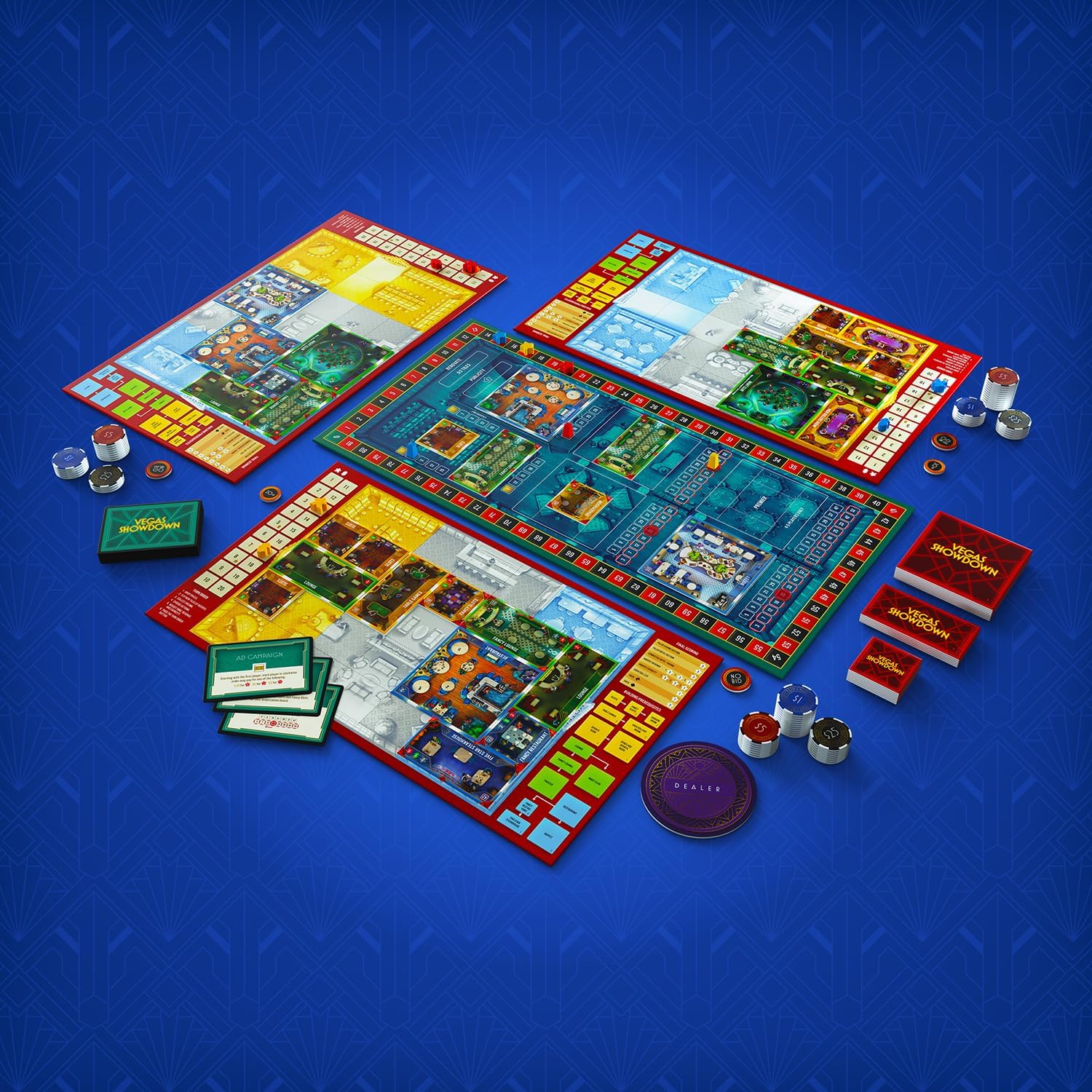 Renegade Game Studios: Vegas Showdown Strategy Board Game, Las Vegas Casino Building Game, Ages 14+, 3-5 Players, 75 Min