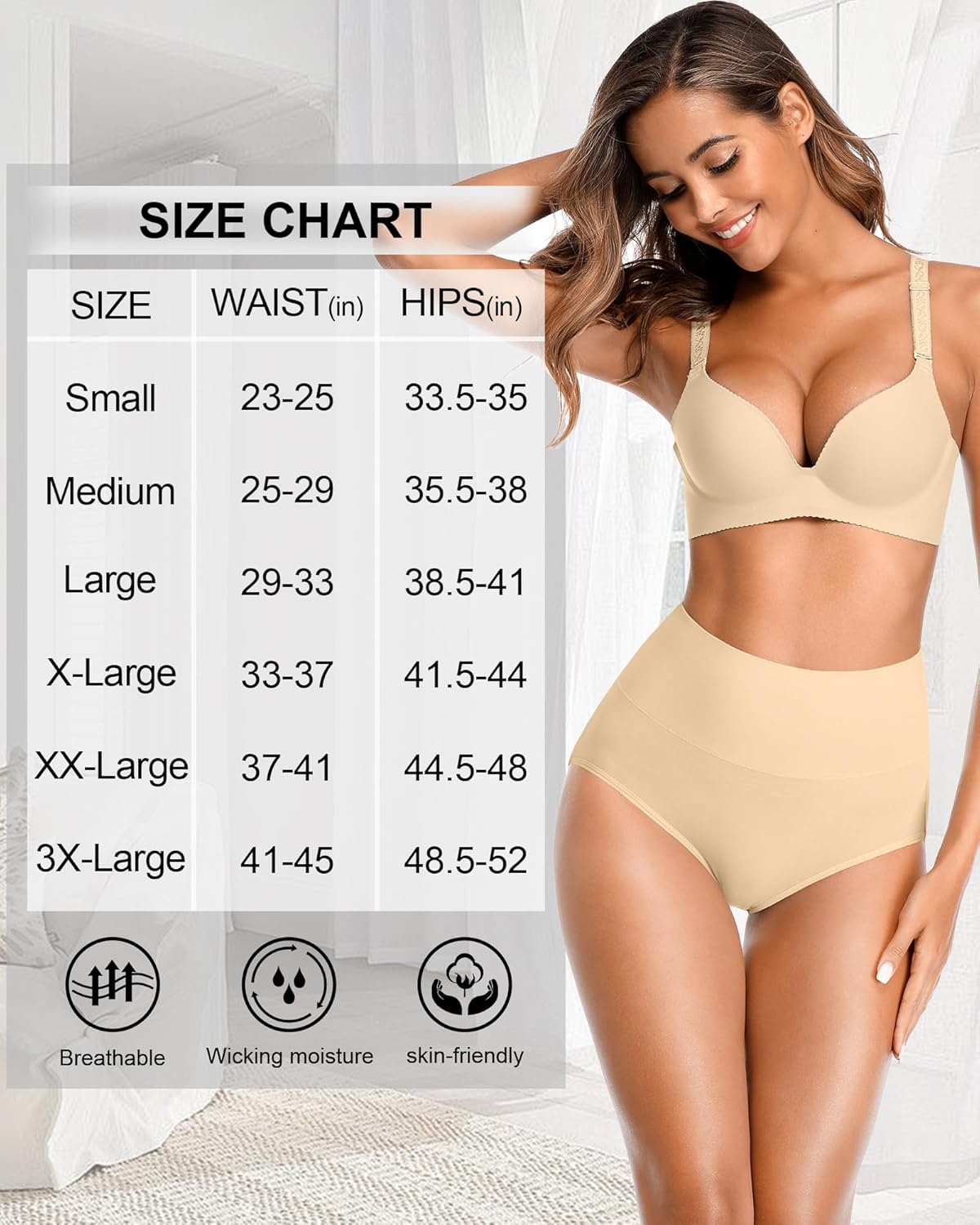 EIGGAM Tummy Control Underwear Soft High Waisted underwear Full Coverage Briefs Breathable Postpartum Cotton Womens Panties - Image 7