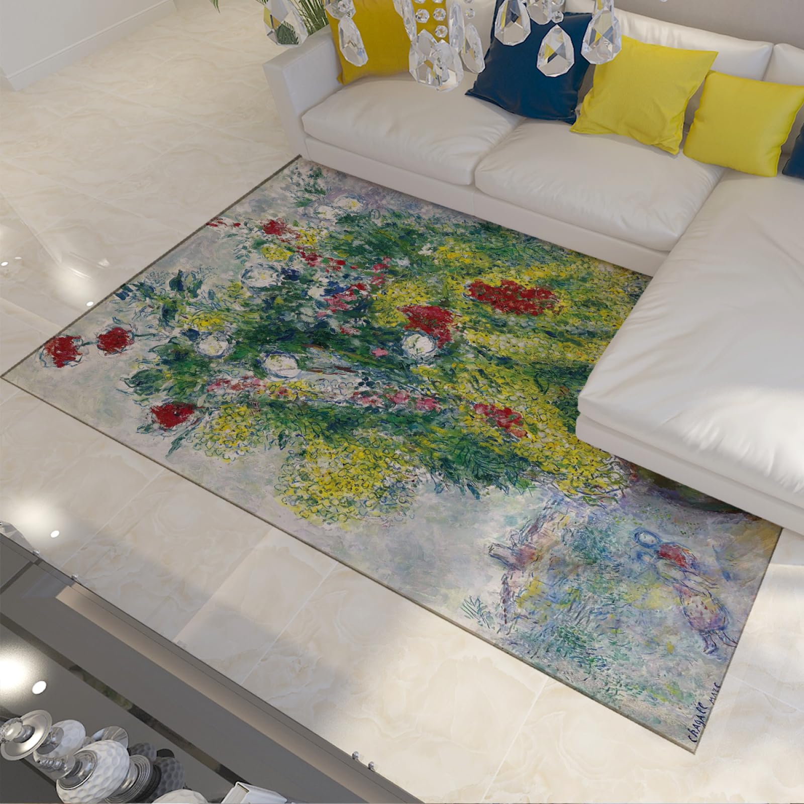 Tapis doux Marc Chagall pour transformer votre salon en un écrin de douceur de 180x300cm