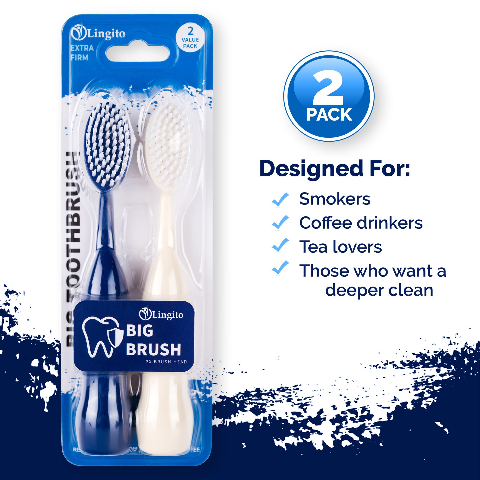tobacco brush Amazon.com : Lingito Smokers Toothbrush Wide-Head, Extra-Firm Hard-Bristle  Oral Care for Tough Stains, Deep-Cleaning Manual Brush for Coffee & Tobacco-Stained  Teeth, Premium Stain Removal & Brightening