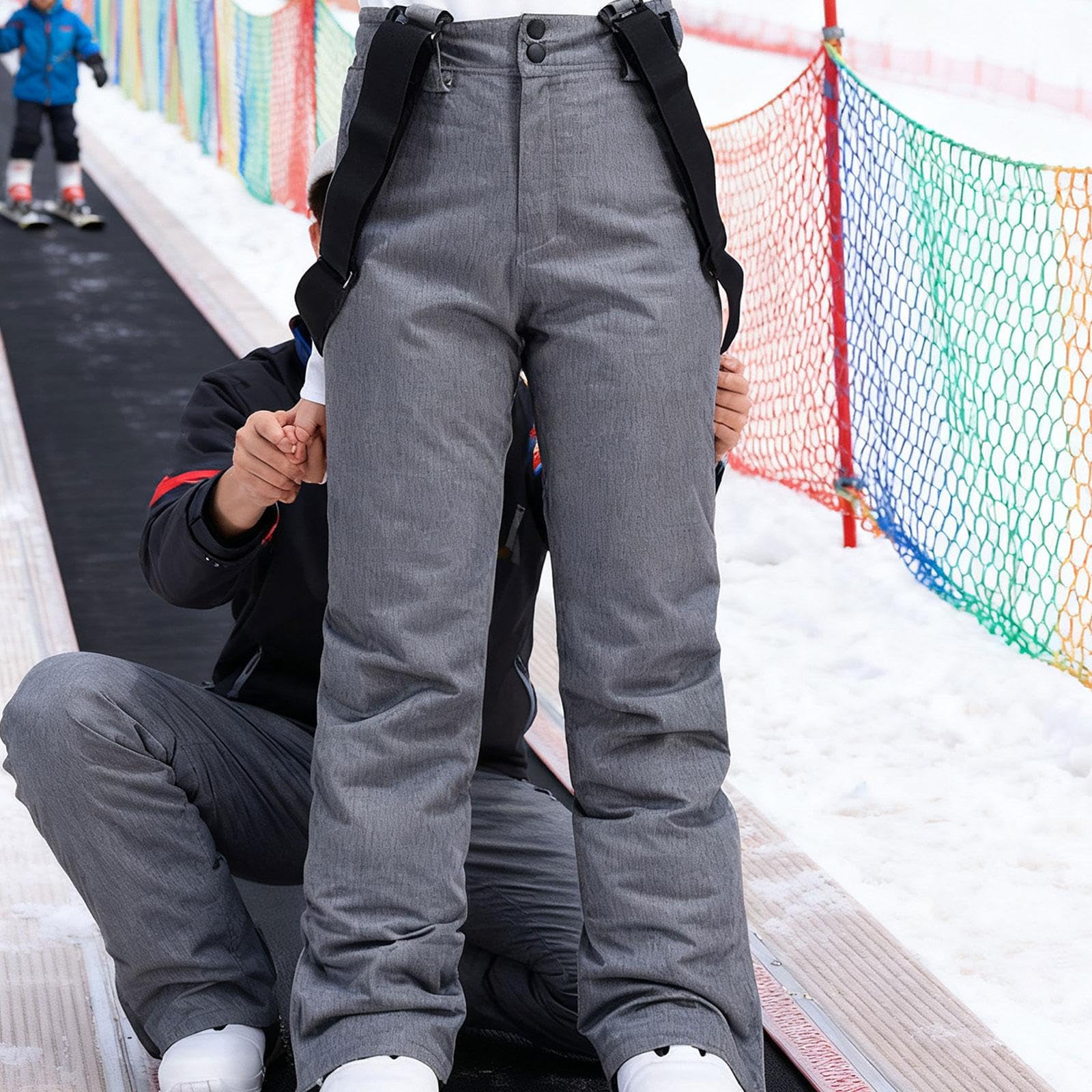 Homyl Pantaloni Pantaloni Lunghi Da Neve Salopette Imbottiti Antivento con Bretelle Regolabili Poliestere per Snowboard Escursioni Invernal