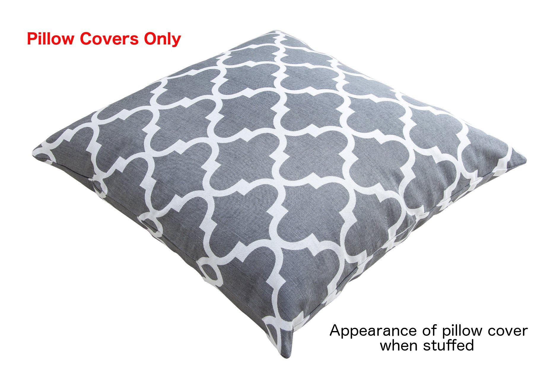 TreeWool - 2 Pezzi - Trellis Accent Decorativi Fodere per Cuscini in Cotone (50 x 50 cm, Grigio Grafite)