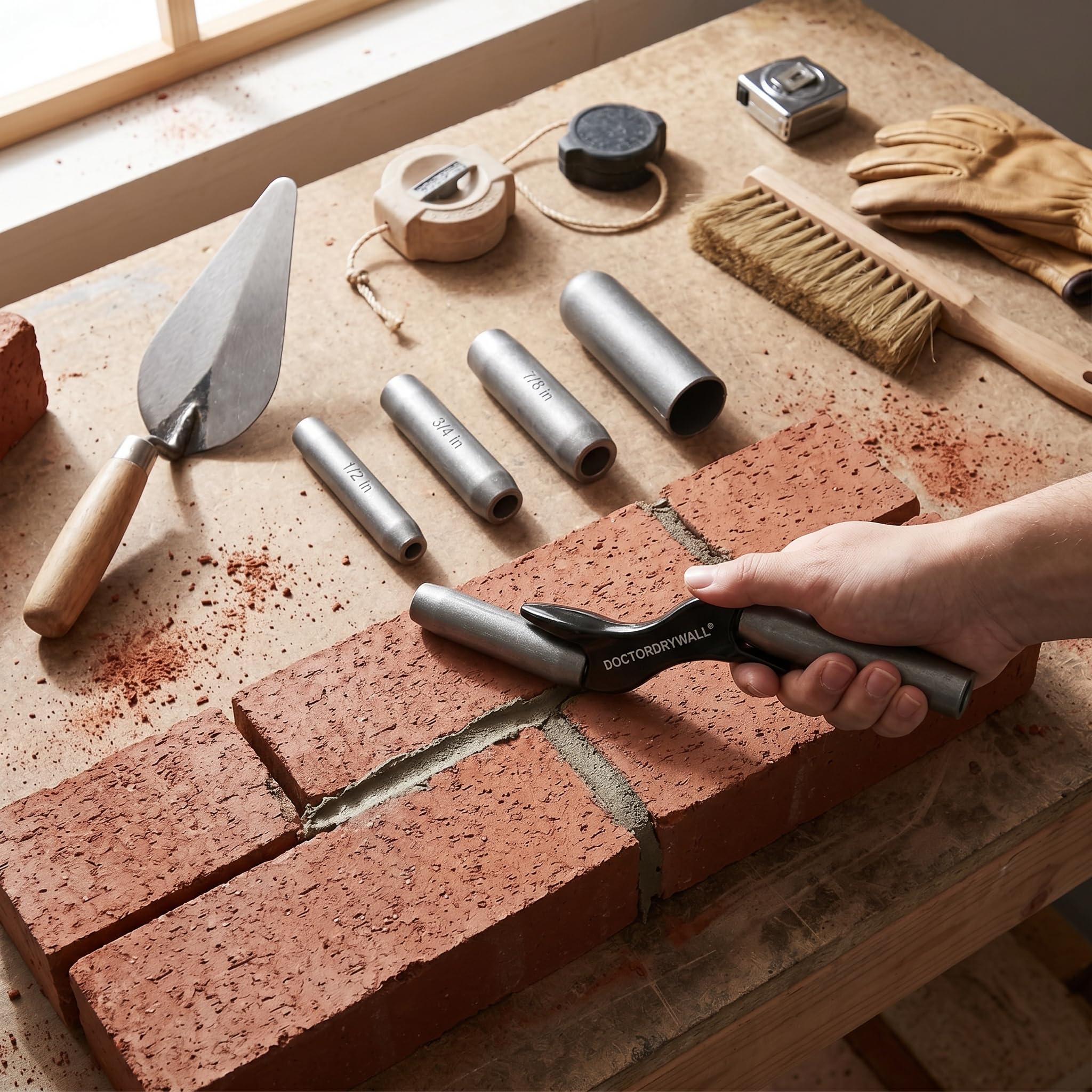 Truelle à briques pour maçonnerie, outil de construction portable pour mur 1/2", 5/8", 3/4", 2,2 cm