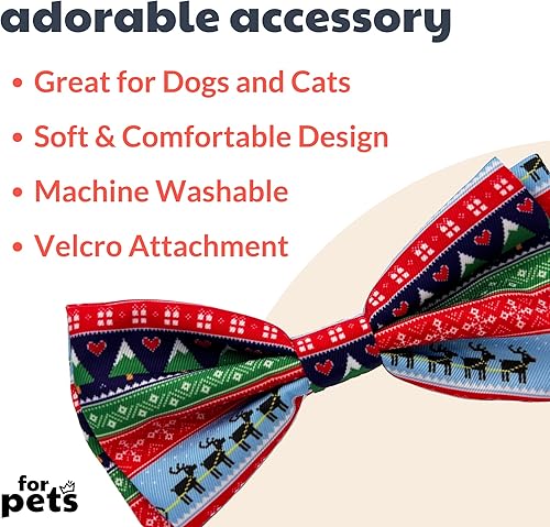 Miniatura 2 de Huxley & Kent Pajarita para mascotas  Suéter feo (pequeño)  Accesorio de lazo de velcro para Navidad  Divertidas pajaritas para perros y gatos