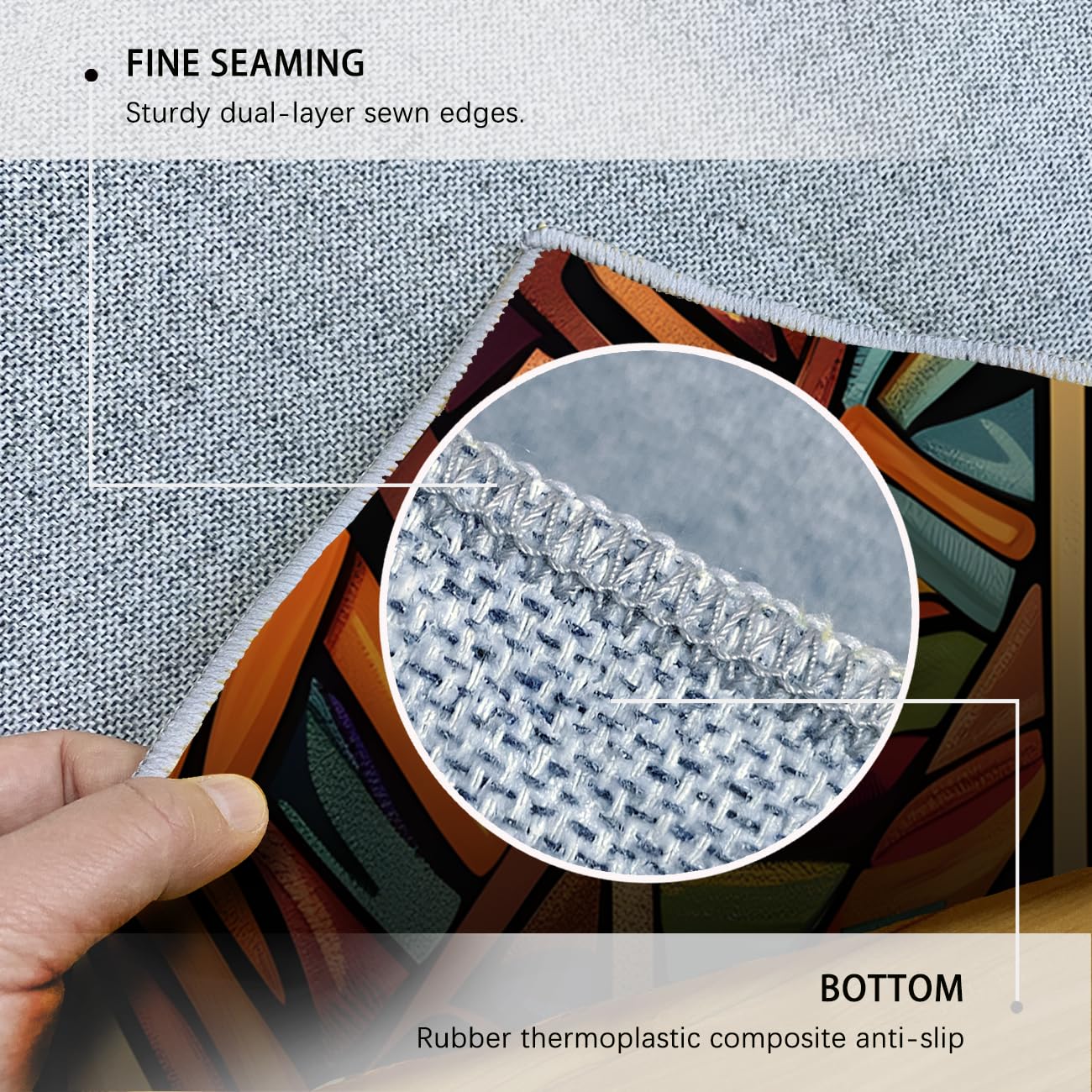 Lebendiger tribaler geometrischer Teppich 180x270 waschbar rutschfest für Wohnzimmer niedrigflorig Nicht abfallend glasgestrichen ultraweich für Eingang Schlafzimmer Boho Ethno