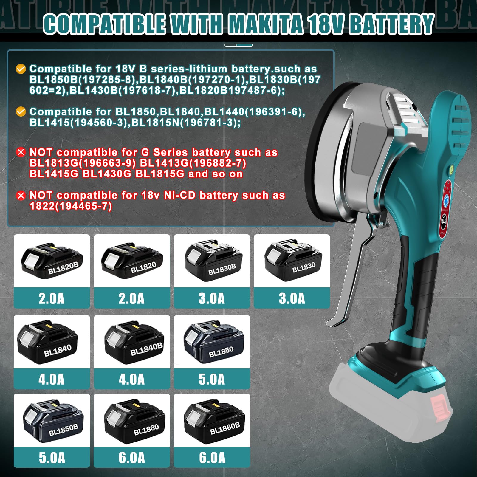 Fliesenvibrationsmaschine Kompatibel mit Makita 18V Akku, Fliesenleger-Vibrationsgerät mit 13cm Saugnapf, 6 Gänge Automatische Nivelliermaschine für 30-120cm Bodenfliesen Wandfliese