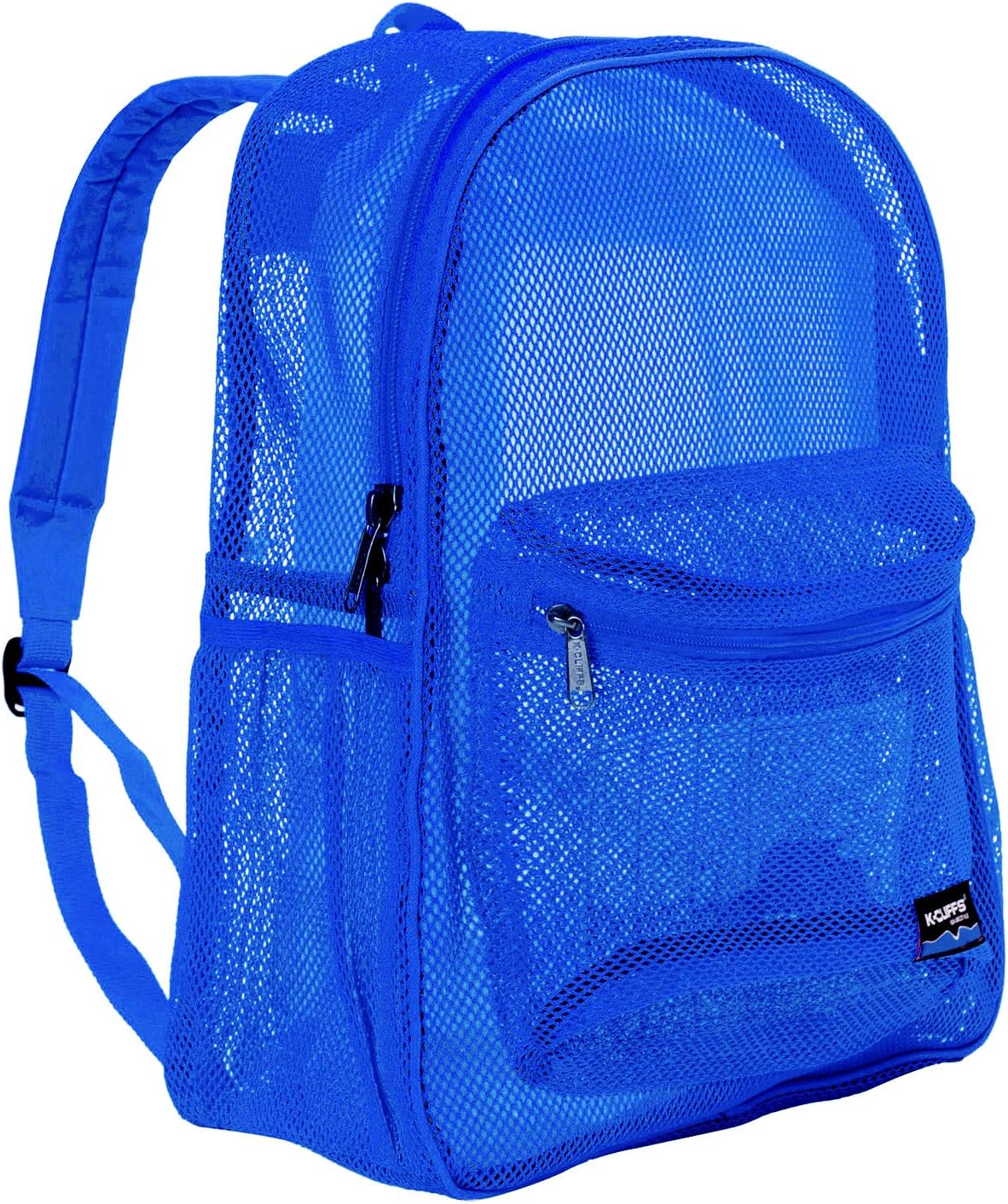 K-Cliffs Heavy Duty Mesh Backpack Quality Classic Student Net Bookbag Durable See Through Simple Netting Daypack Basic School Bag Royal Blue - Image 3