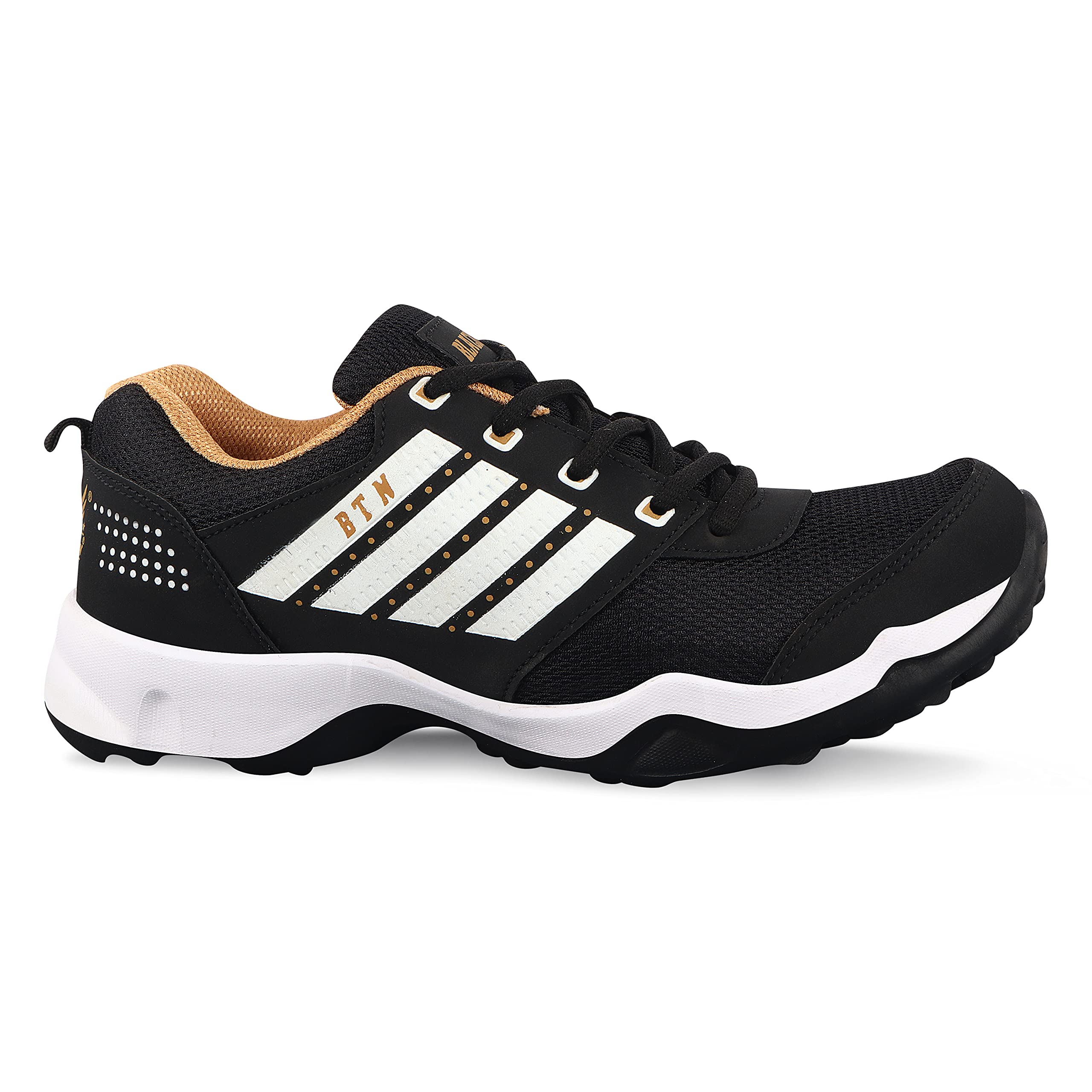 BLACKTOWN Tiger Sports Running Shoes for Men (Black - 7) 1