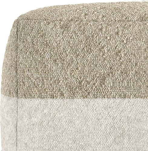 Miniatura 9 de SIMPLIHOME Claudette - Puf cuadrado de 18 pulgadas de ancho tapizado de tela acrílica otomana en multicolor, taburete bohemio, puf decorativo o