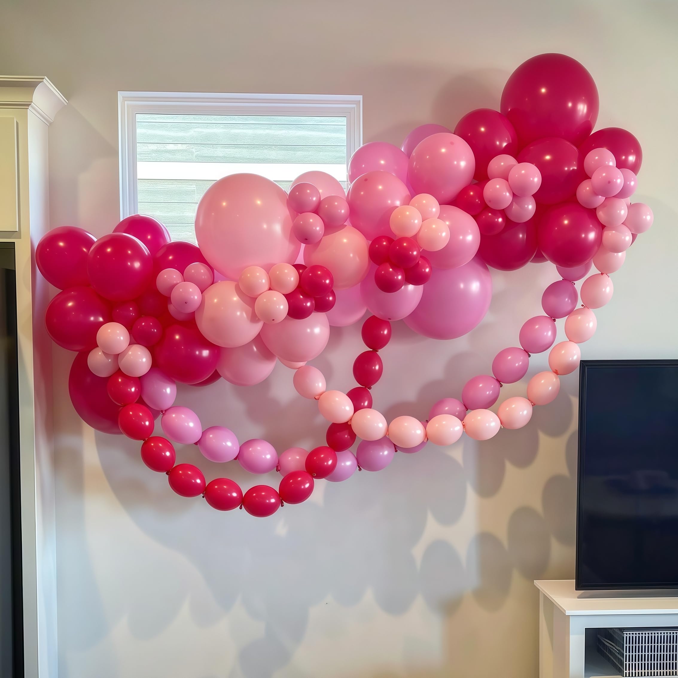 Pastelowe różowe balony z szybkimi ogniwami, 100 szt., 25 cm, różowe balony łączące do tworzenia balonów, ścian, łuku w kształcie serca, balonów dla dziewcząt, na ślub, urodziny, baby shower