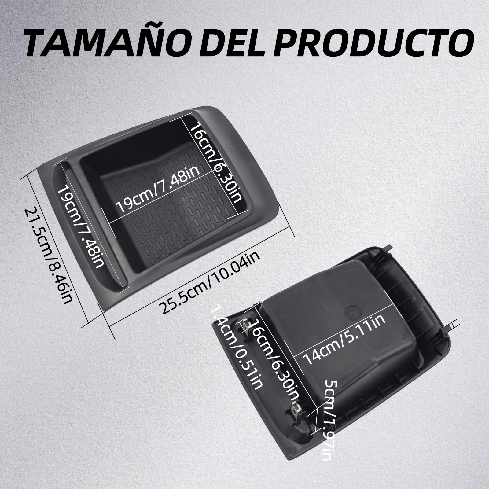 Caja de almacenamiento para tablero de instrumentos de auto, compatible con FIAT Ducato, Peugeot Boxer, Citroen Relay (2014+), material ABS negro, diseño antideslizante