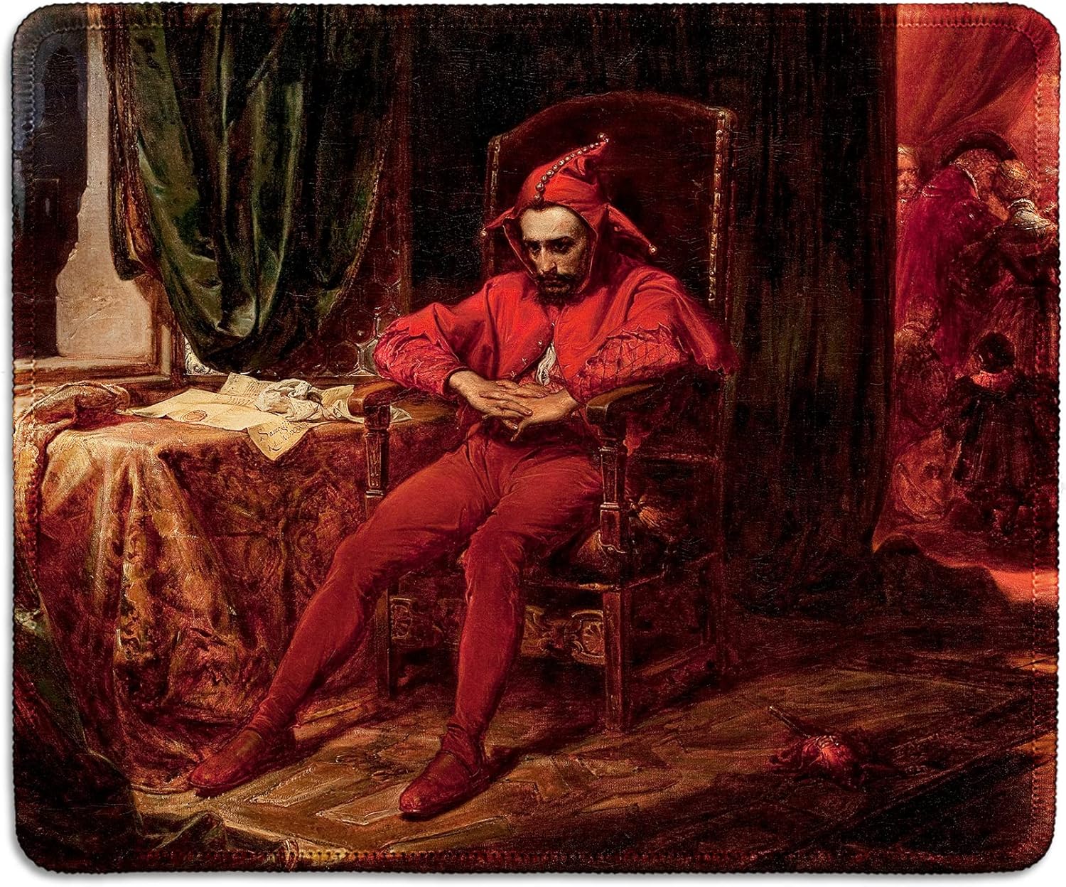 dealzEpic - Art Mousepad - Natural Rubber Mouse Pad Printed with The Painting of The Court Jester Stańczyk,1862 by Polish Painter Jan Matejko - Stitched Edges - 9.5x7.9 inches