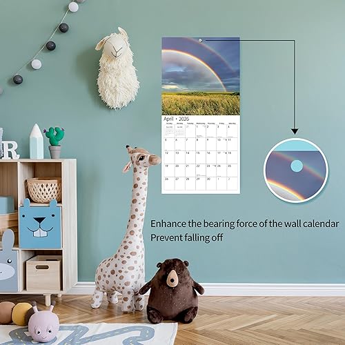 Miniatura 4 de Calendario de pared 2026, calendario 2026, noviembre de 2025 a diciembre de 2026, calendario de pared arcoíris, 12 x 24 pulgadas abierto, página