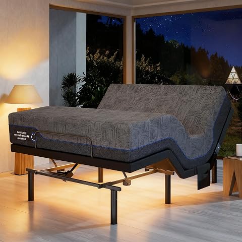 Ciays NS0 Split King Adjustable Bed Base with Dual Motor, Wireless Remote, Under