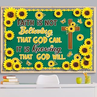 Pajean Flower Bulletin Board Set Butterfly Motivational Classroom Decoration Bulletin Board Cutouts Border with Tissue Paper Flower for Welcome Back to School Classroom Chalkboard Decor(Sunflower)
