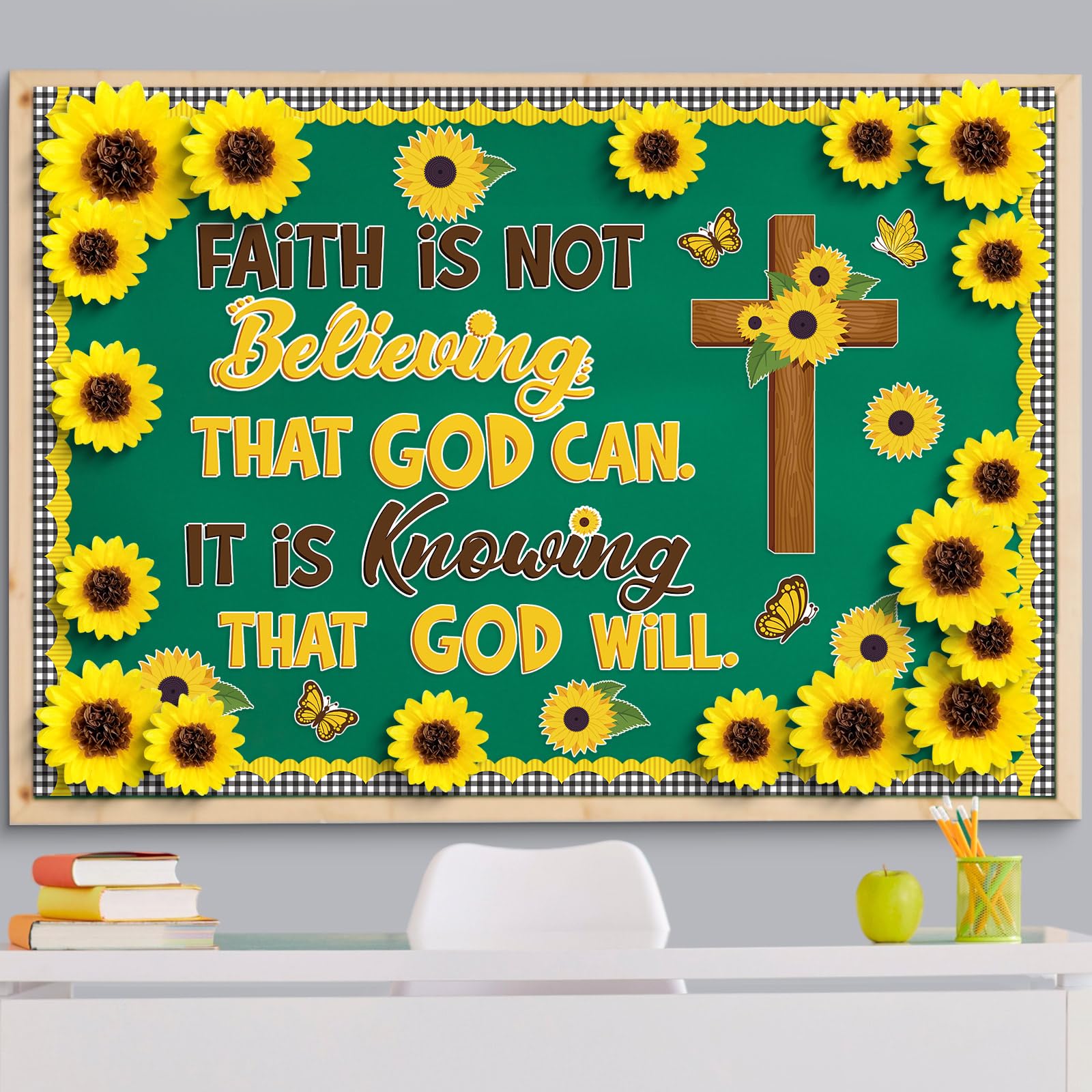 Pajean Spring Style Flower Bulletin Board Set Butterfly Motivational Classroom Decoration Bulletin Board with Tissue Paper Flower for Welcome Back to