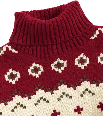 Vamtac Fair Isle Sweaters Women's Turtleneck Sweater Cable Knit Sweater Graphic Pullover Unisex 2025 Fall Tops