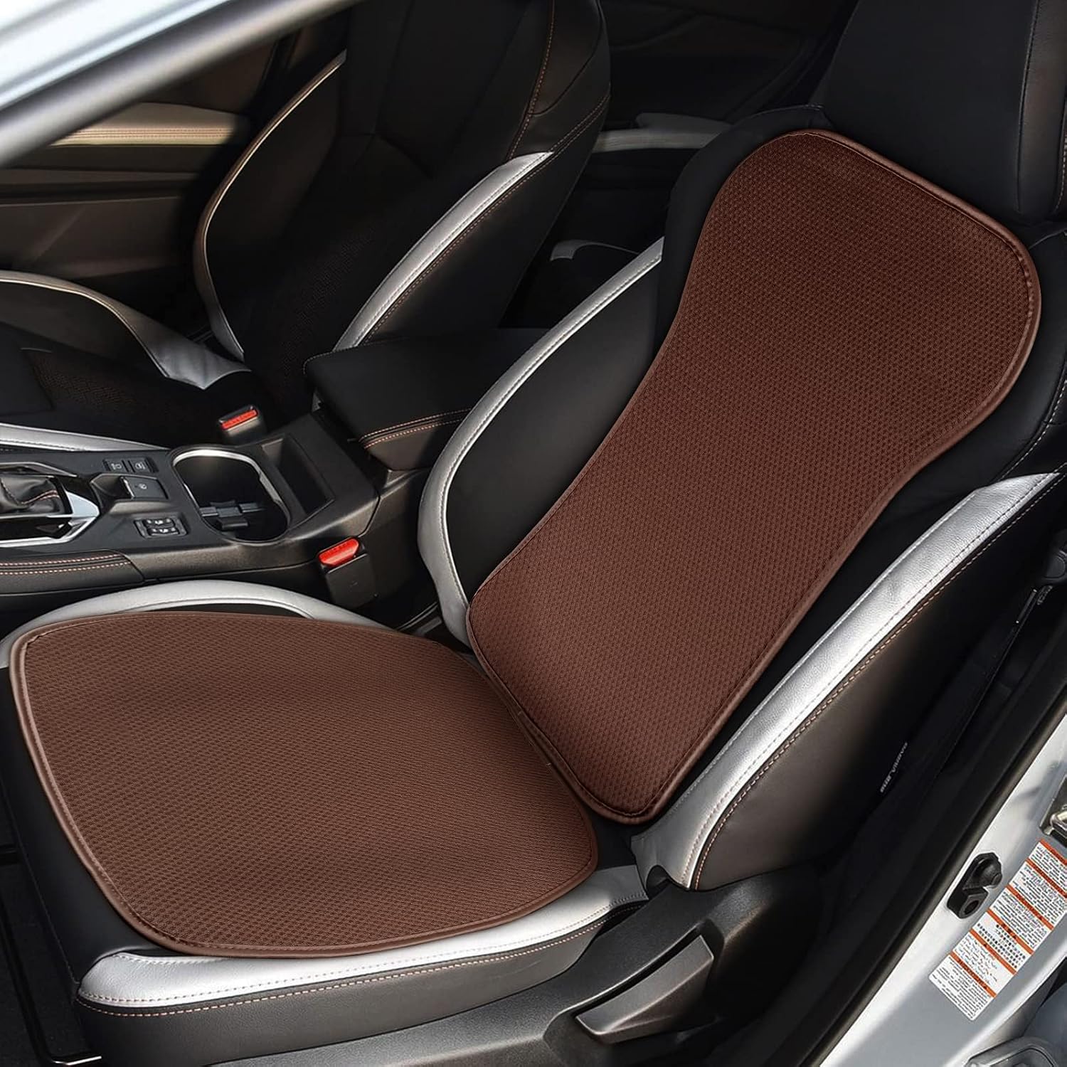 KUNGKIC for Subaru XV Crosstrek Mesh Car Seat Cover Set Breathable Cooling Front Seats Protector Covers for All Season Compatible with 2018 2019 2020 2021 2022 Interior Accessories 4 Pcs Brown