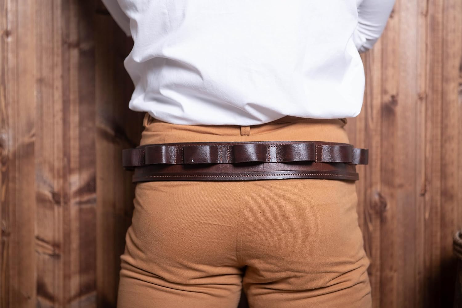Hulara Western Leather Cartridge Belt - Cowboy Shotgun Bandolier for 12 Gauge Shell Bullet Ammo