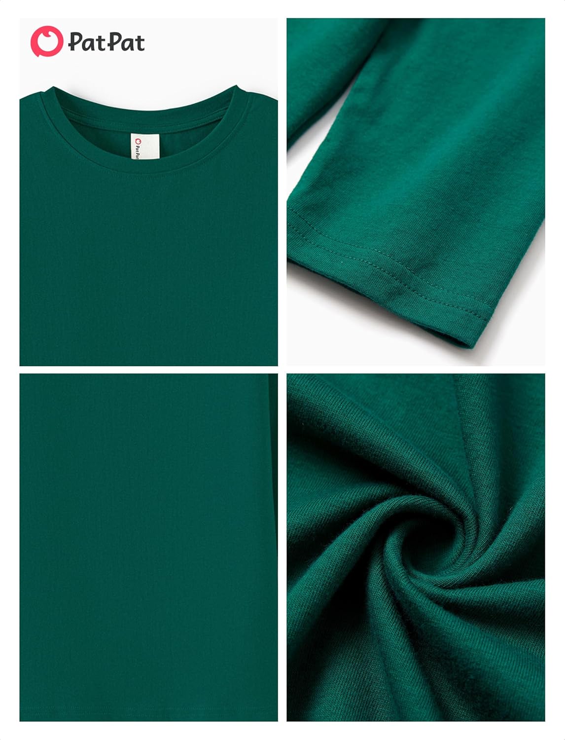 PATPAT Boys Long Sleeve Shirts Cotton Solid Crew Neck Basic Shirts 5-16 Years - Image 6