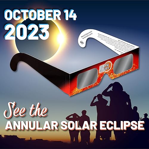 Miniatura 5 de Rainbow Symphony Gafas de eclipse solar, certificado CE e ISO, seguras para visión directa del sol, fabricadas en Estados Unidos, paquete de 25