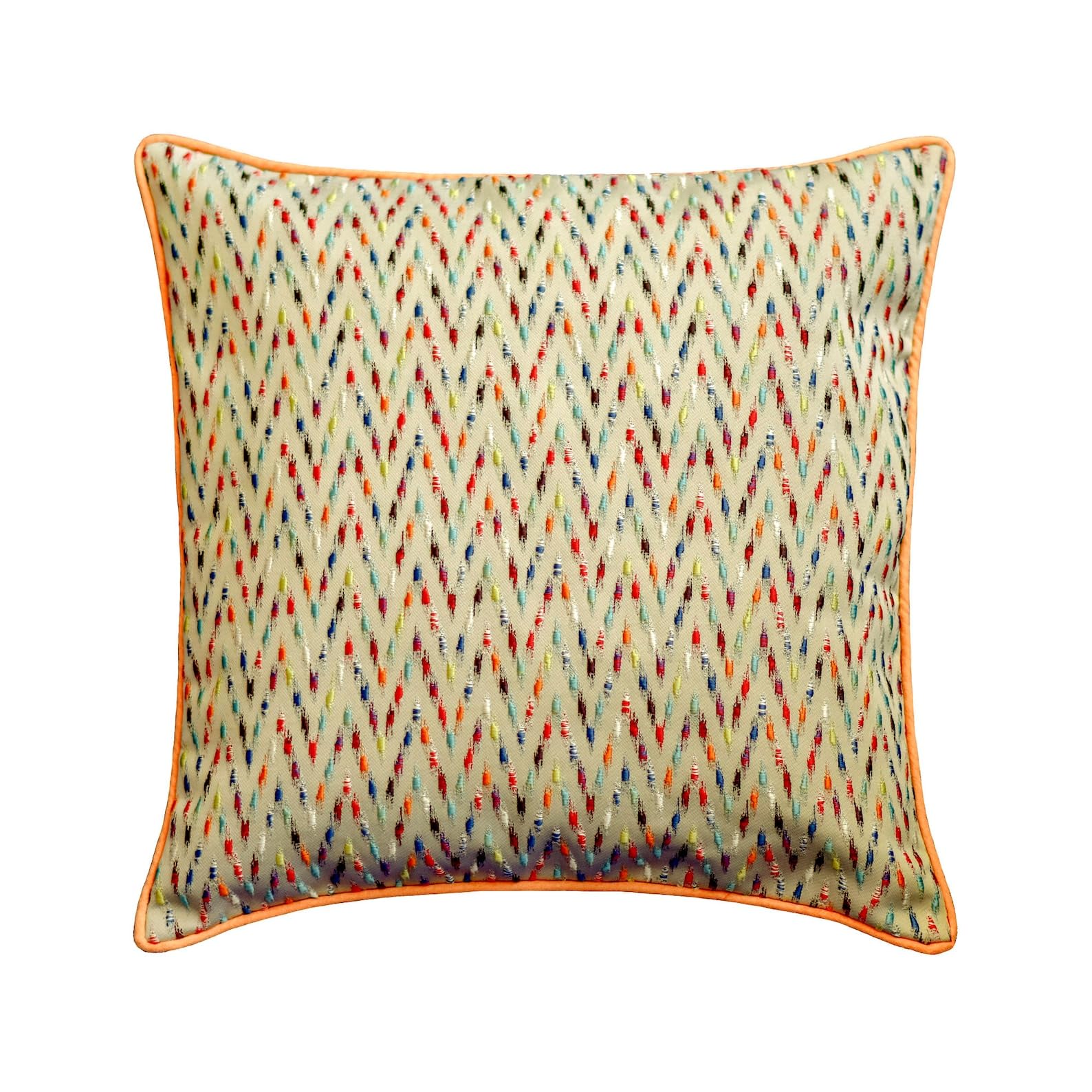 The HomeCentric Dekoracyjny Pomarańczowy Poszewka, 45 x 45 cm Żakard Poszewka na poduszkę Chevron i haft, Poszewka na poduszkę z, Geometryczny Poszewka na poduszkę, Nowoczesny Poszewka - Felicity