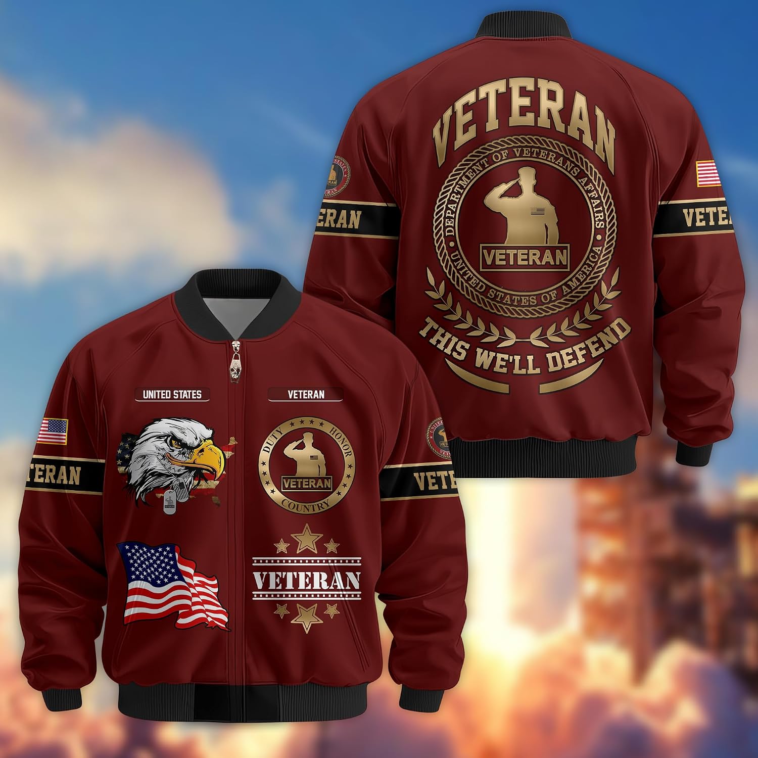 Non Sibi Sed Patriae Veteran Jacket, Veterans Jackets for Men, Military Men Jacket, Veteran Gifts for Men, Military Gifts