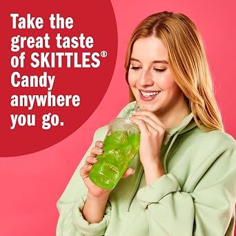 Skittles Singles To Go Variety Pack, Watertok Powdered Drink Mix, Zero Sugar, Low Calorie, Includes 4 Flavors: Green Apple, Strawberry, Grape, Orange, 1 Box (40 Single Servings)