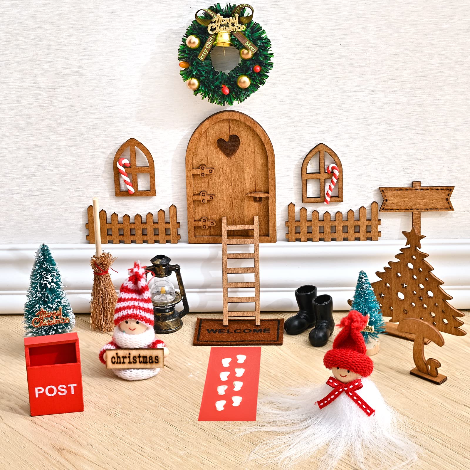 Wichteltür Set Weihnachten – Komplettset Mit Tür, Briefkasten, Leiter & 23 Teilen Für Magische Dekoration