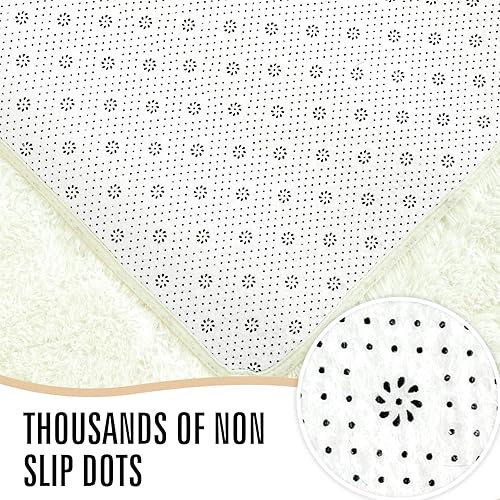 Miniatura 240 de LOCHAS Alfombra esponjosa para dormitorio, 2.6 x 5.3 pies, alfombra lanuda para dormitorio, mesita de noche, alfombra ovalada suave para sala