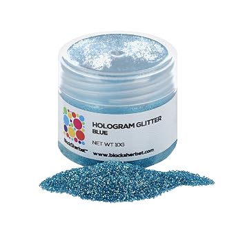 BlackSherbet Hologram Glitter 10 grams for Gourmet Dessert, Cakes, Cupcakes, Decorating, Cookies, Cake Pops, Fondant Blue