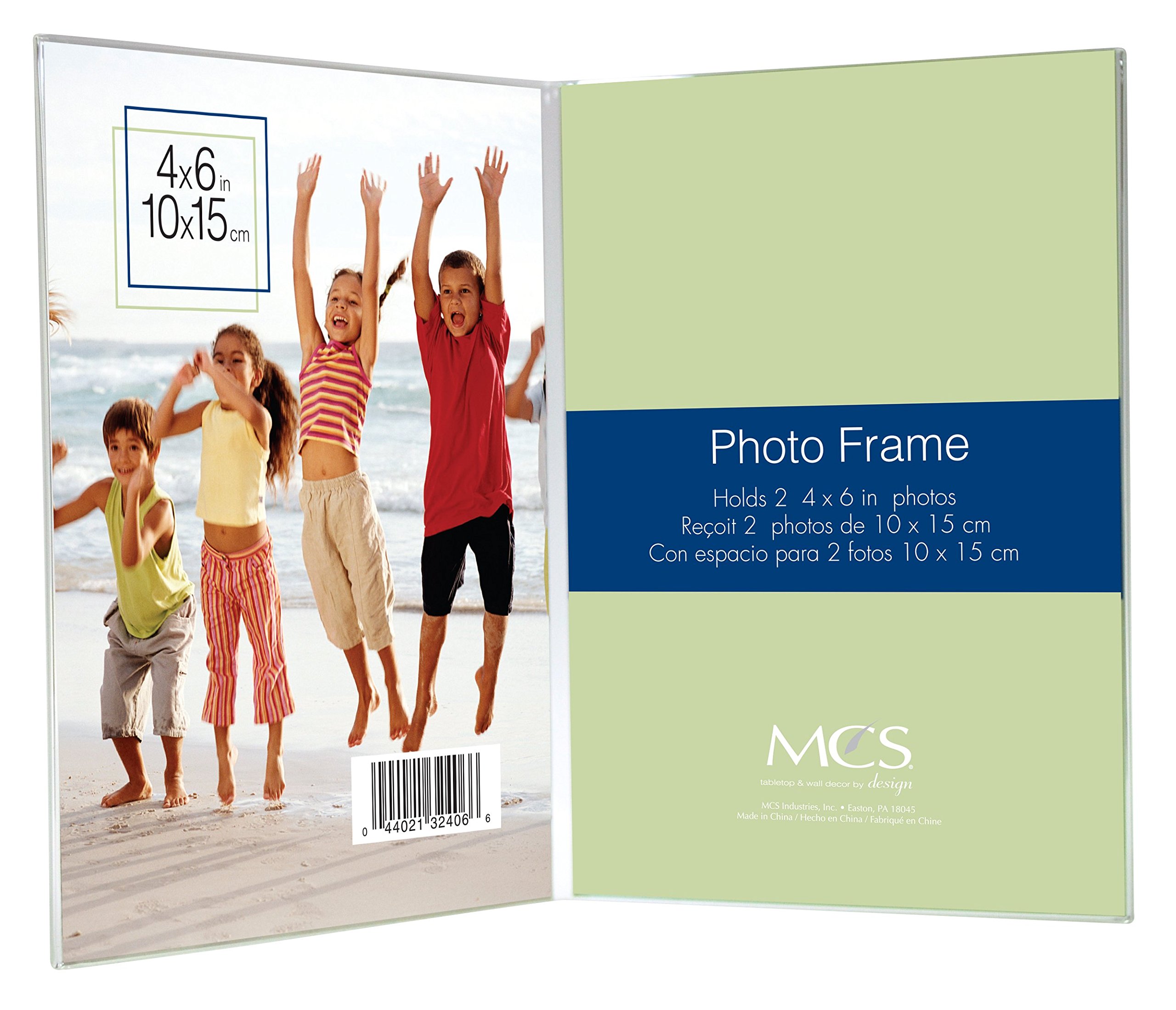 MCS 4x6 Inch Bent Acrylic Picture Frame, Double Vertical (32406)