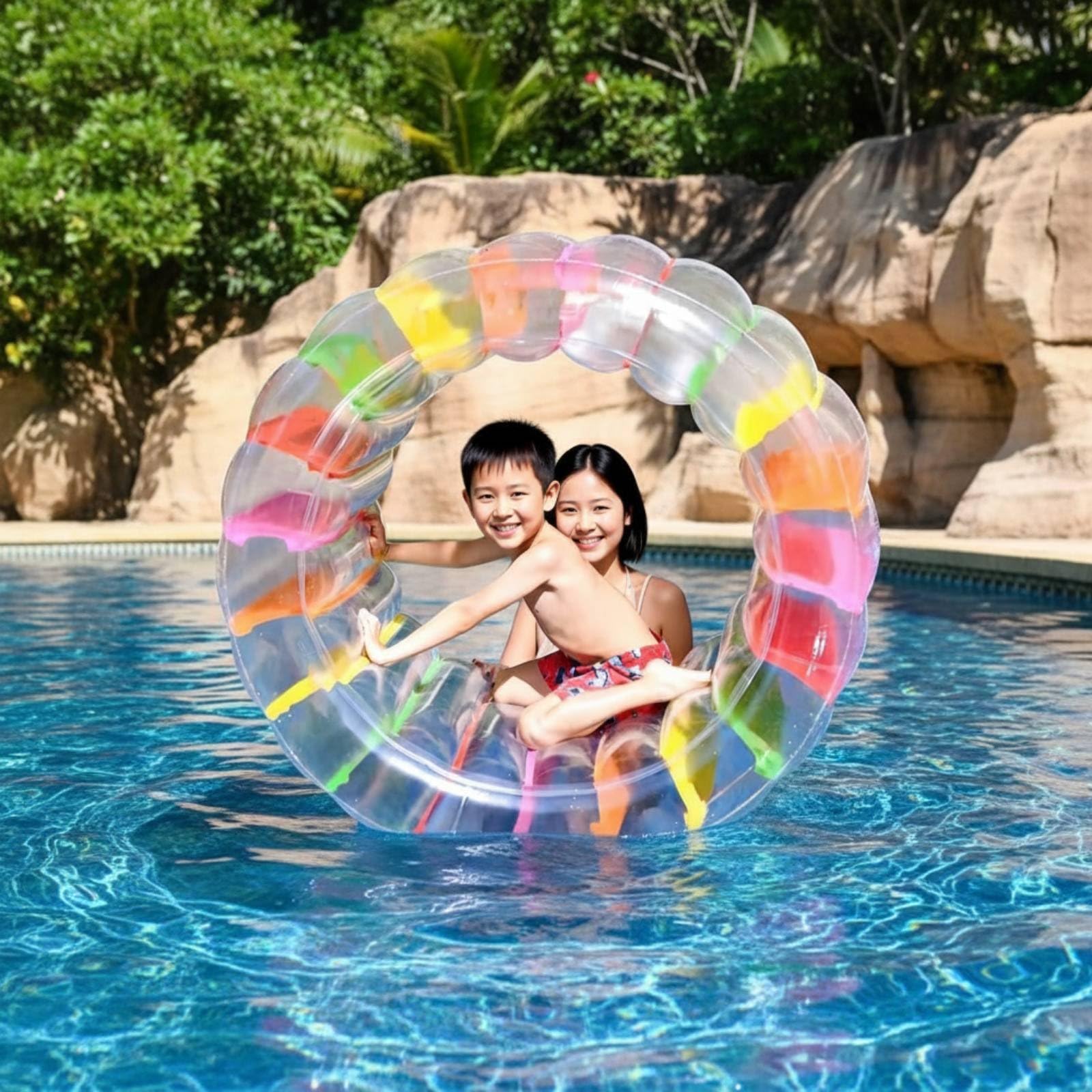 Inflable Tubo de Juego Rodillo Flotador PVC Transportable Movimiento Juegos Familiares Piscina Exterior, 120 80 84cm