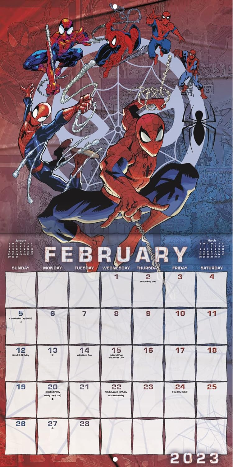 Calendario SpiderMan 2023 paquete de mini calendario SpiderMan de lujo