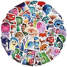 50Pcs Mixed Cartoon Inside Out Stickers Gifts for Kids Girl Laptop, Cute Waterproof Vinyl Cartoon Decal for Teen Water Bottle Bike Guitar Phone Skateboard Luggage (Inside Out)