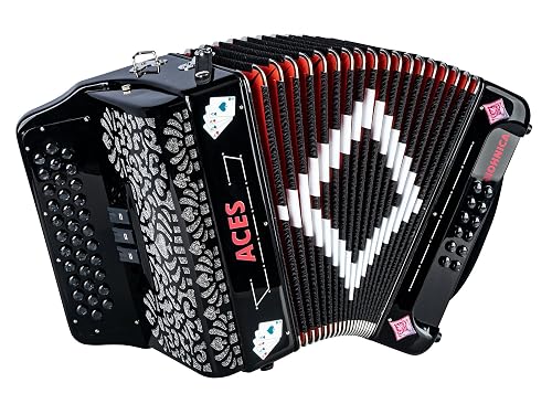 Hohner ACES II 34-Button Accordion with 3 Registers, Black, FBbEb