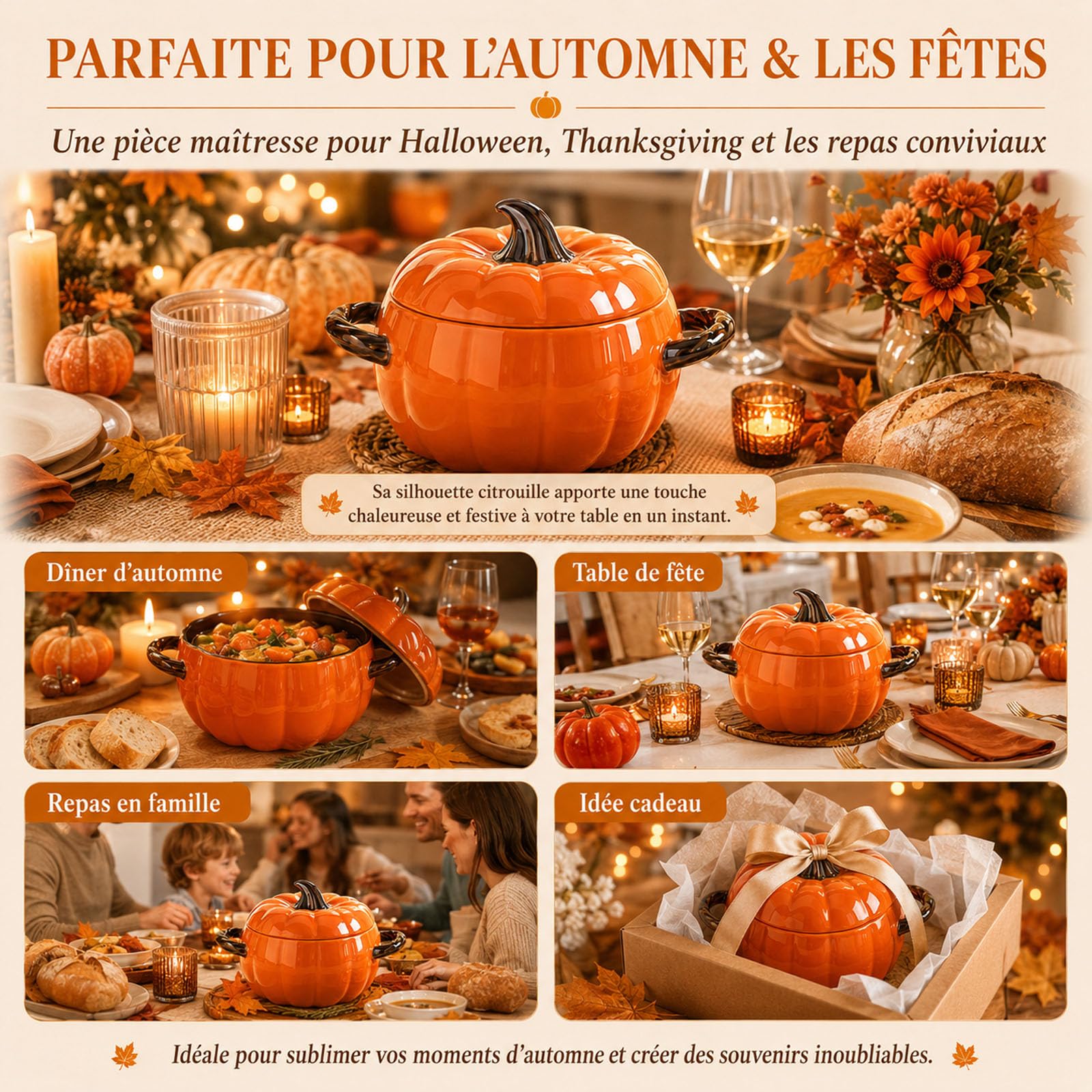 Cocotte Citrouille Marmite Citrouilles Cocotte Fonte Citrouille，Jaune：M