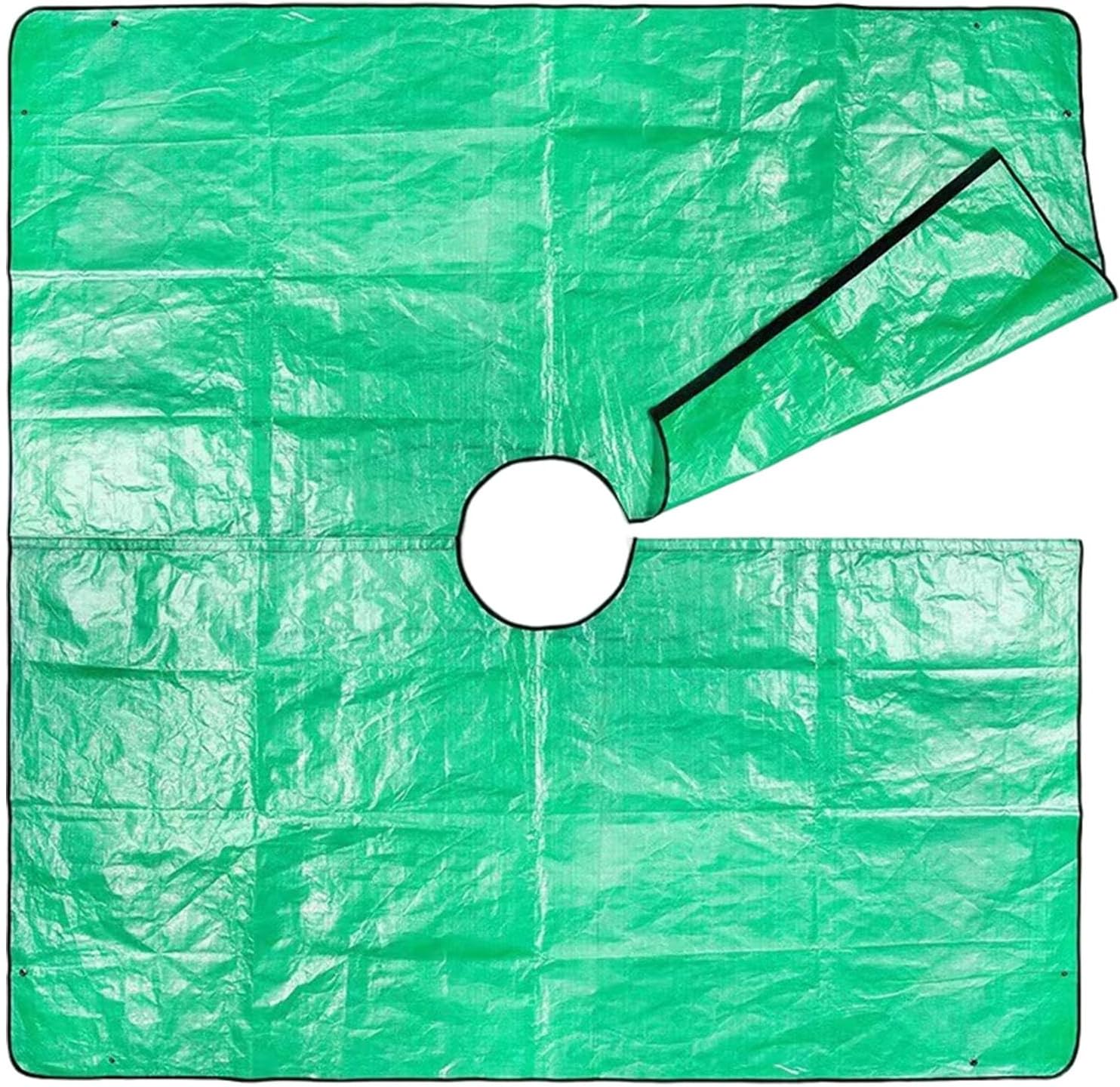 Landscape Pruning Tarp for Landscaping 78.7"x78.7" with 12 Inch Hole and Four Corner Buckles for Stability Pruning Tarp