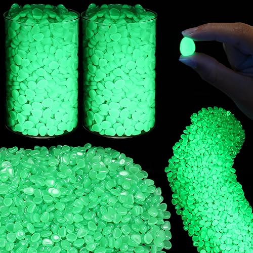 Sasylvia 12000 piedras que brillan en la oscuridad que brillan en la oscuridad, piedras brillantes para jardín, al aire libre, pecera, guijarros