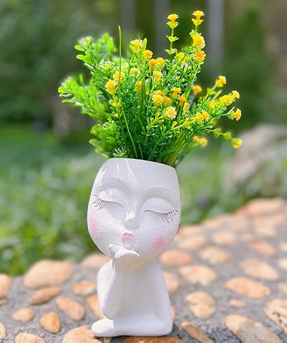 Miniatura 4 de Macetas de cara para plantas suculentas, maceta para suculentas, maceta para suculentas, maceta para suculentas, bonita maceta de resina, maceta de