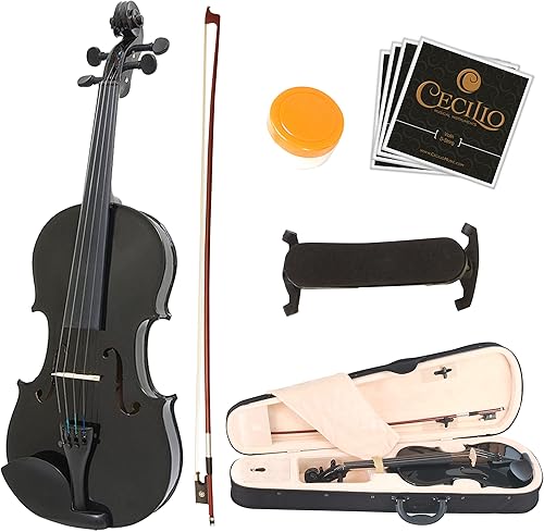 Mendini By Cecilio - Violín para principiantes, niños y adultos, kit para estudiantes con estuche rígido, colofonia, lazo, violines de iniciación,