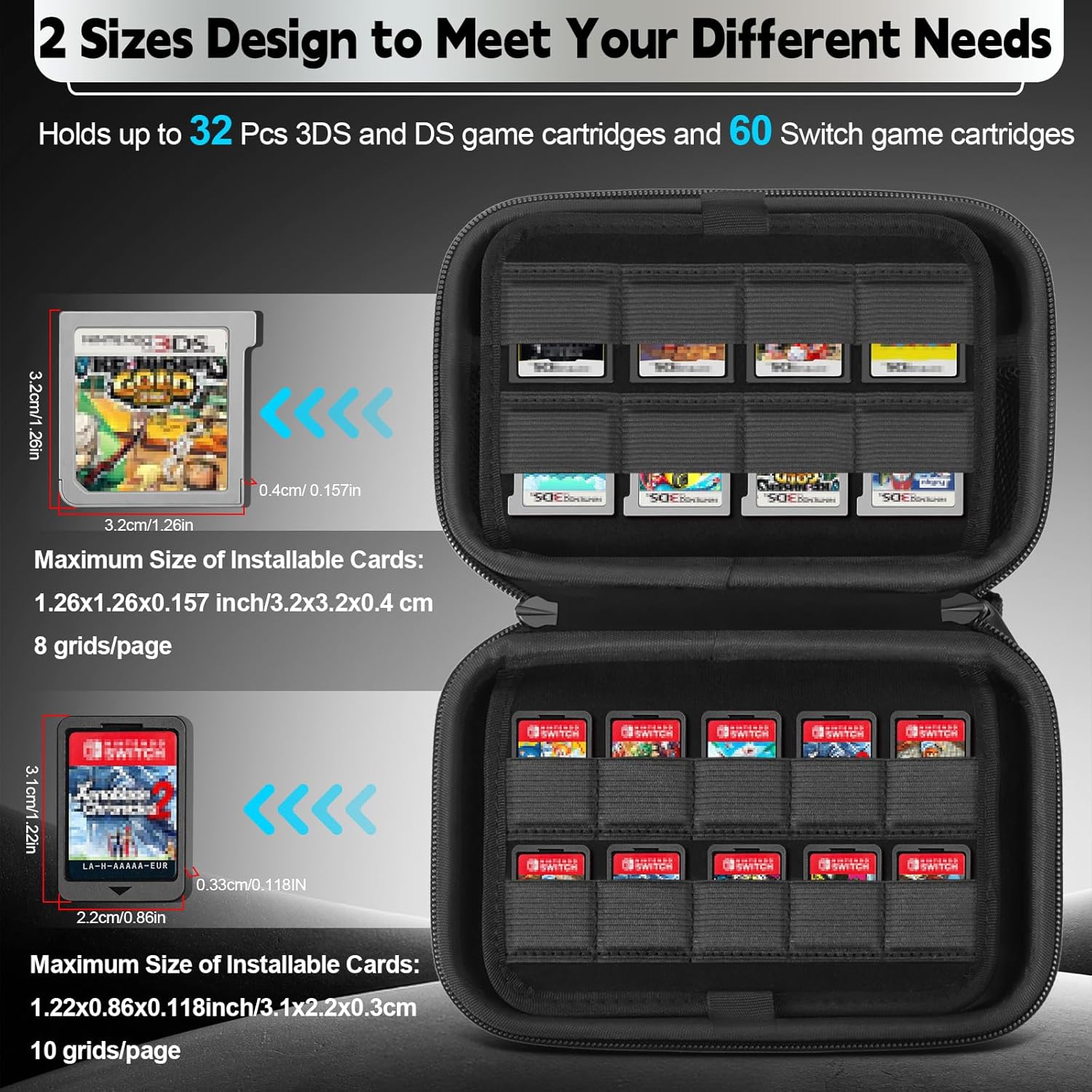 AOBOPLE 92 Switch Game Case,3DS Case Compatible with Nintendo 3DS, 3DS XL,New 2DS XL,2DS, DSi, Switch/Nintendo Switch 2 Games, PS Vita Games Hard Shell Game Card Holders 3 81SW2n8cUsL. SL1500
