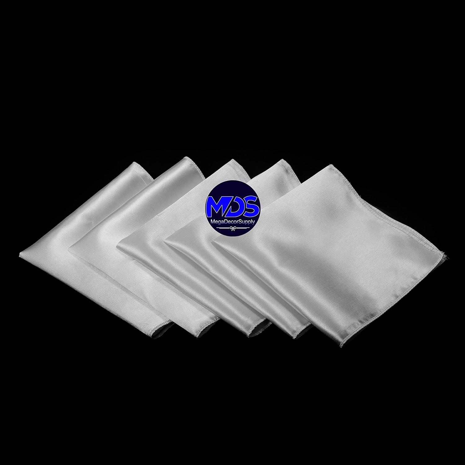 MDS Set of 100 PCS Satin Napkin 20x20 Inch Square, Dinner Table Napkins for Wedding, Bulk Silky Sateen Cloth Napkins for Restaurant Banquet Graduation Birthday Party Decoration - White