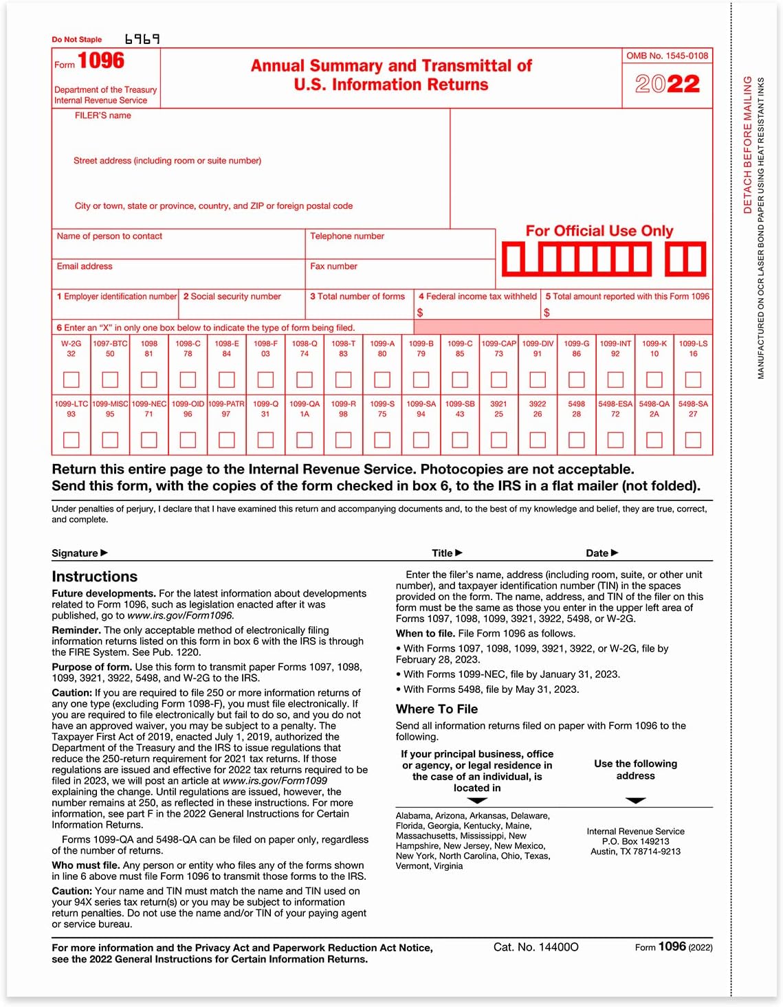 1099 NEC Forms 2022, 4 Part Tax Forms Kit, 25 Vendor Kit of Laser Forms Designed for QuickBooks and Accounting Software, 25 Self Seal Envelopes Included