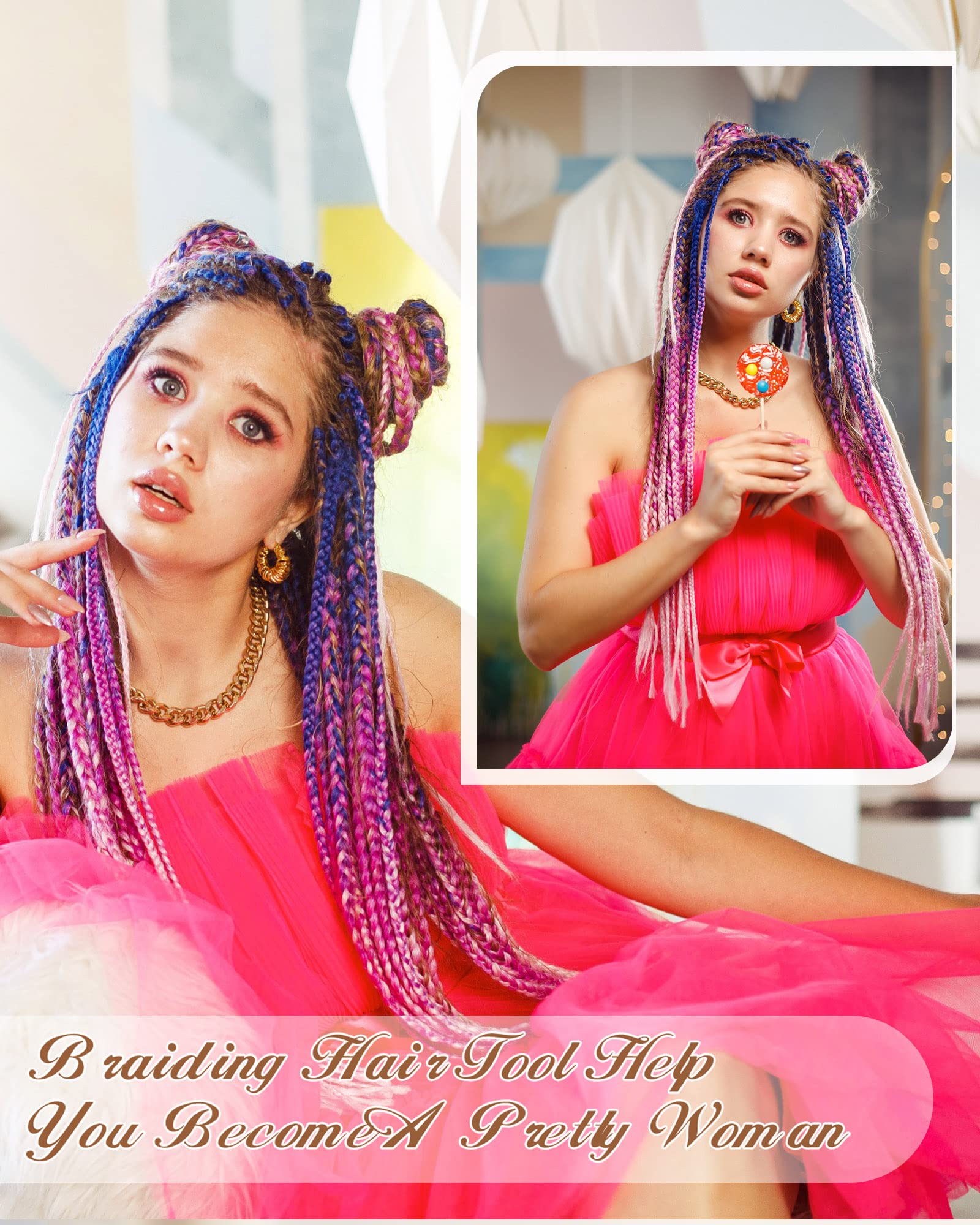 Human Hair Rack 19 Pcs Braiding Hair Rack 120 Pegs Braid Rack for Hair Hair Braiding ...